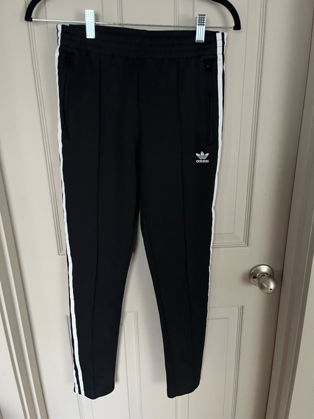 adidas Black  Pants with White Side Stripes for juniors girls. XS